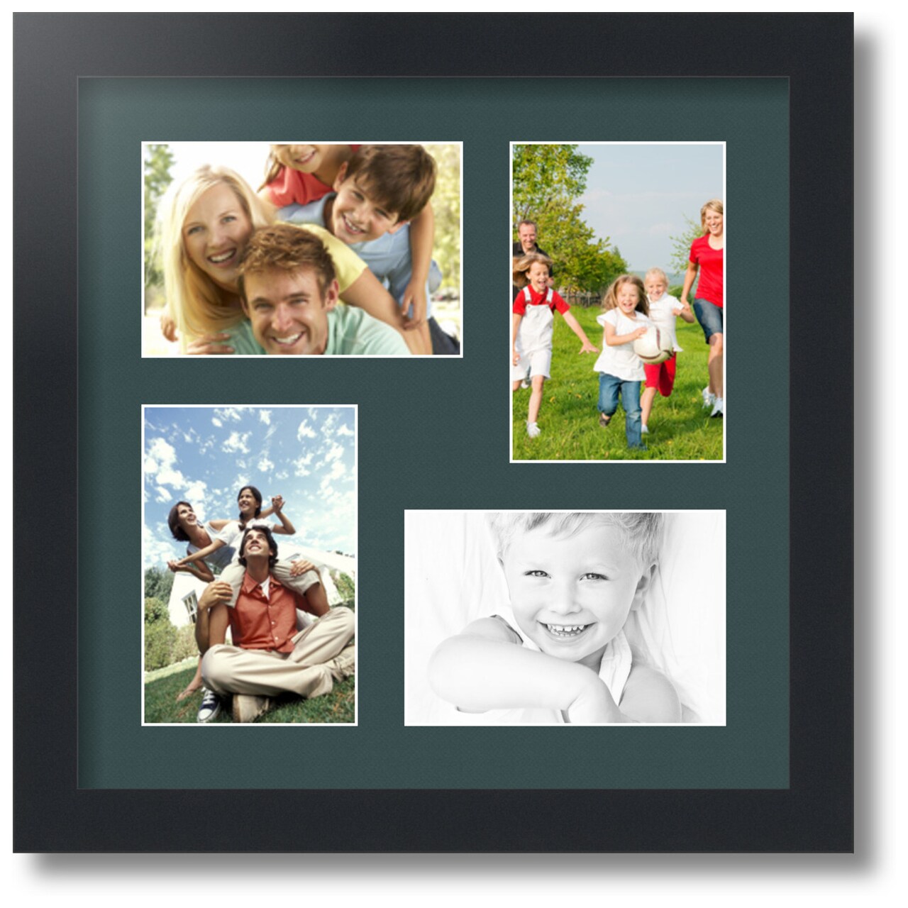 ArtToFrames Collage Photo Picture Frame with 4 - 4x6 inch Openings, Framed in Black with Over 62 Mat Color Options and Regular Glass (CSM-3926-178)